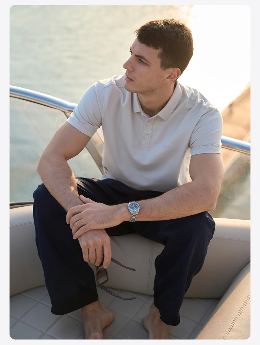 SIMWOOD 2026 Summer New 230gsm Sorona Cotton Pique Polo Shirt Men Regular Fit Short Sleeve Breathable Smart Casual Golf T-Shirt