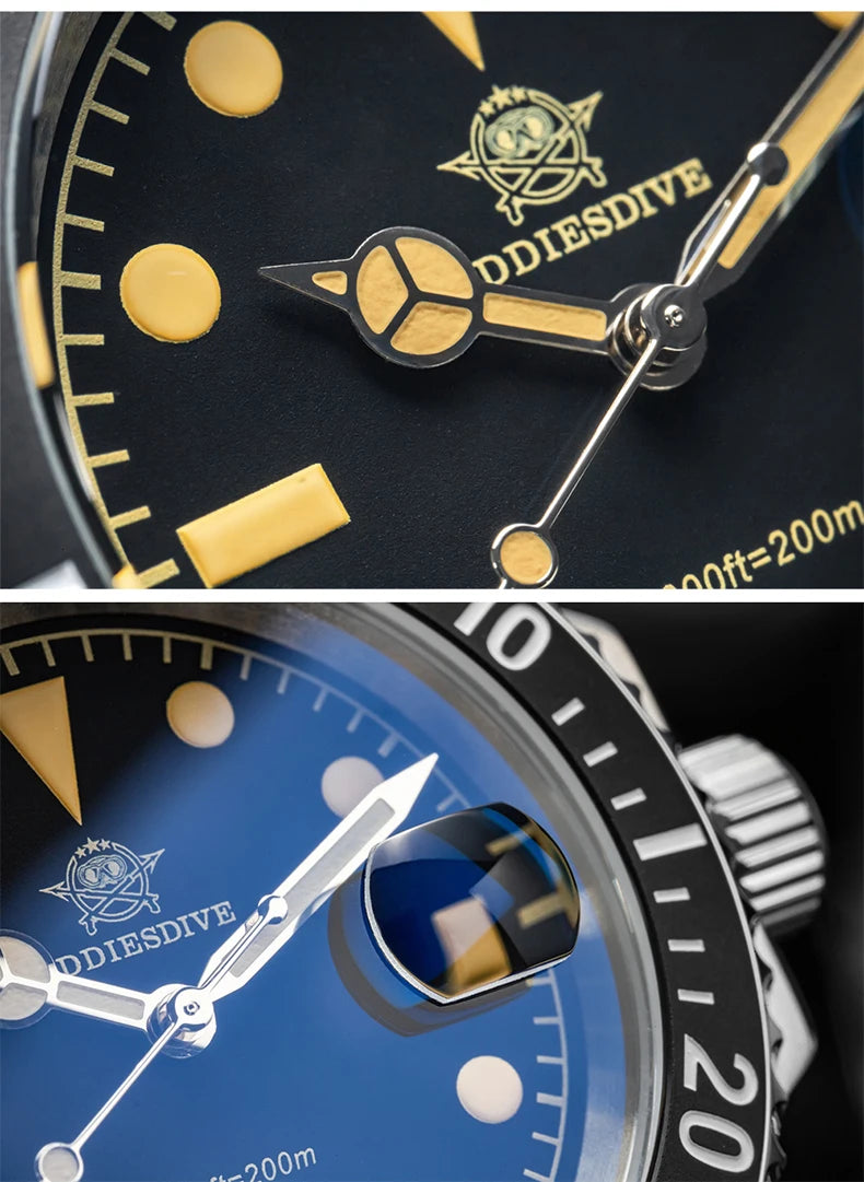 ADDIESDIVE Luxury Quartz Watch For Men Stainless Steel 20Bar Waterproof Dive Super Luminous AD2054 Fashion Watches Reloj Hombre