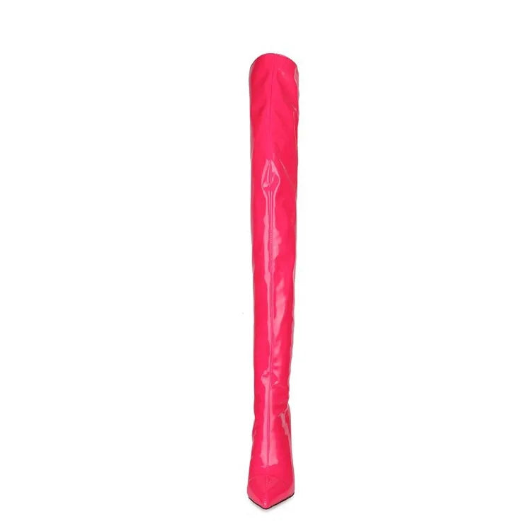 11CM Elastic Thigh Boots Sexy Stiletto High Heels Women Over-the-Knee Boots Pointed Toe Strippers Ladies Shoes Pole Dancing Boot