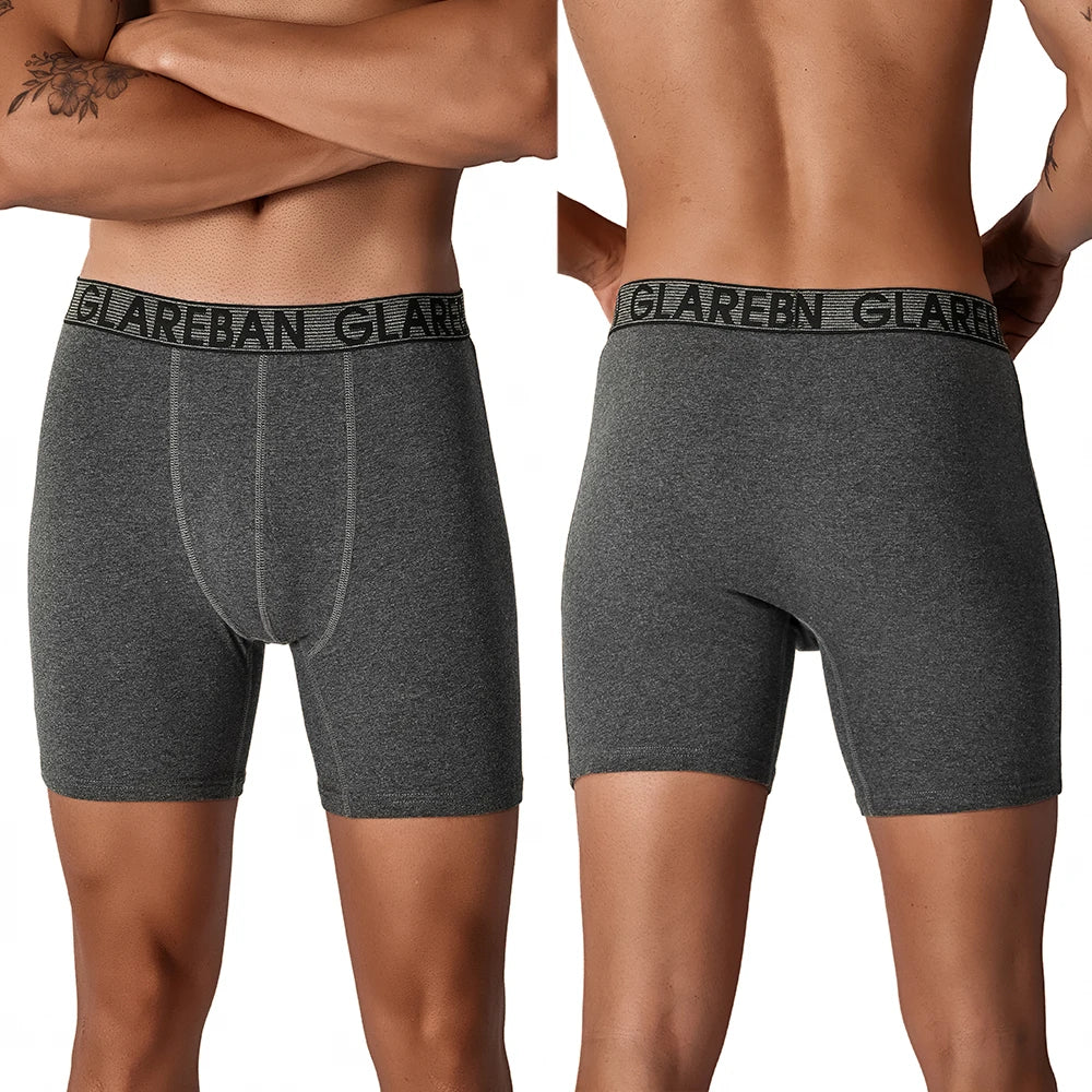 5pcs Set Mid-Long Cotton Brand Boxer Shorts for Men Underwear Breathable Male Underpants Briefs Boxershorts Slips Soft Panties
