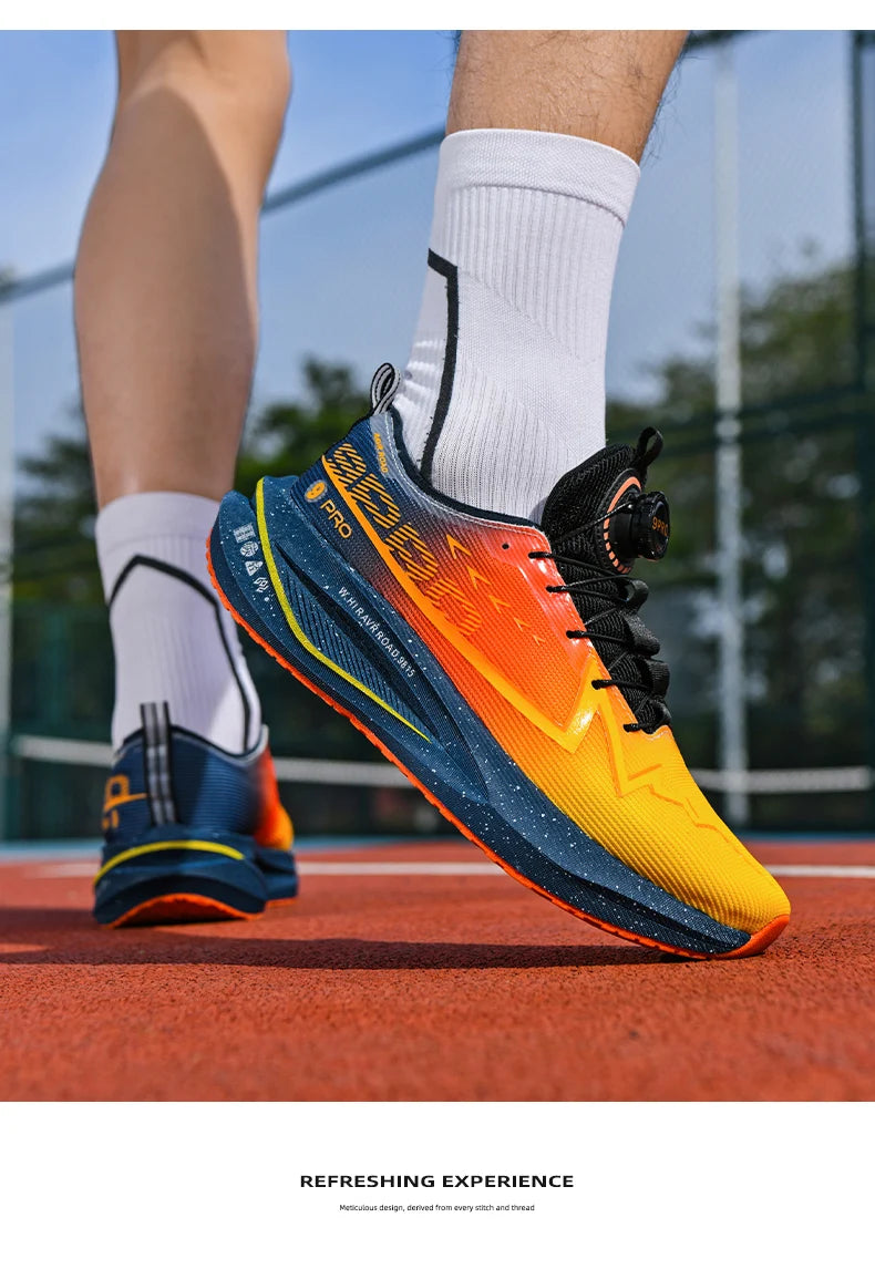 Fluorescence Running Shoes Carbon Board Marathon Men Sports Breathable Lightweight Women's Comfortable Athletic Sneakers Casual