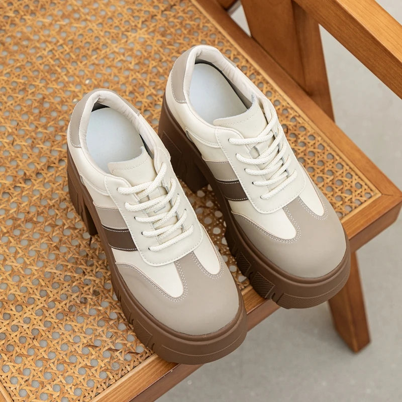 DIMANYU High heels Ladies Spring 2026 New 11cm Fashion Women's Shoes Platform Genuine Leather Lace-up Ladies Shoes