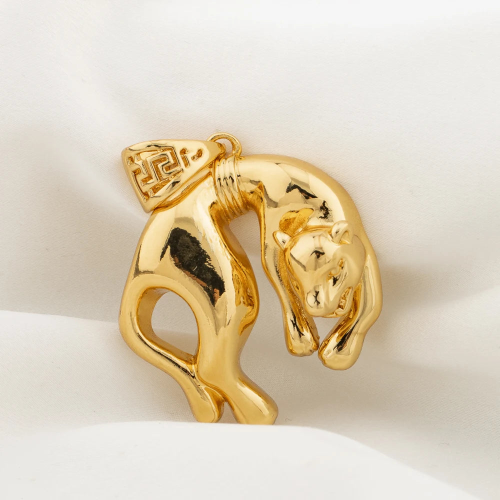 Africa Map Pendant Gold Color 60cm Necklaces for Women Men African Maps Jewelry High Quality Unique Elephants Leopards Jewellry
