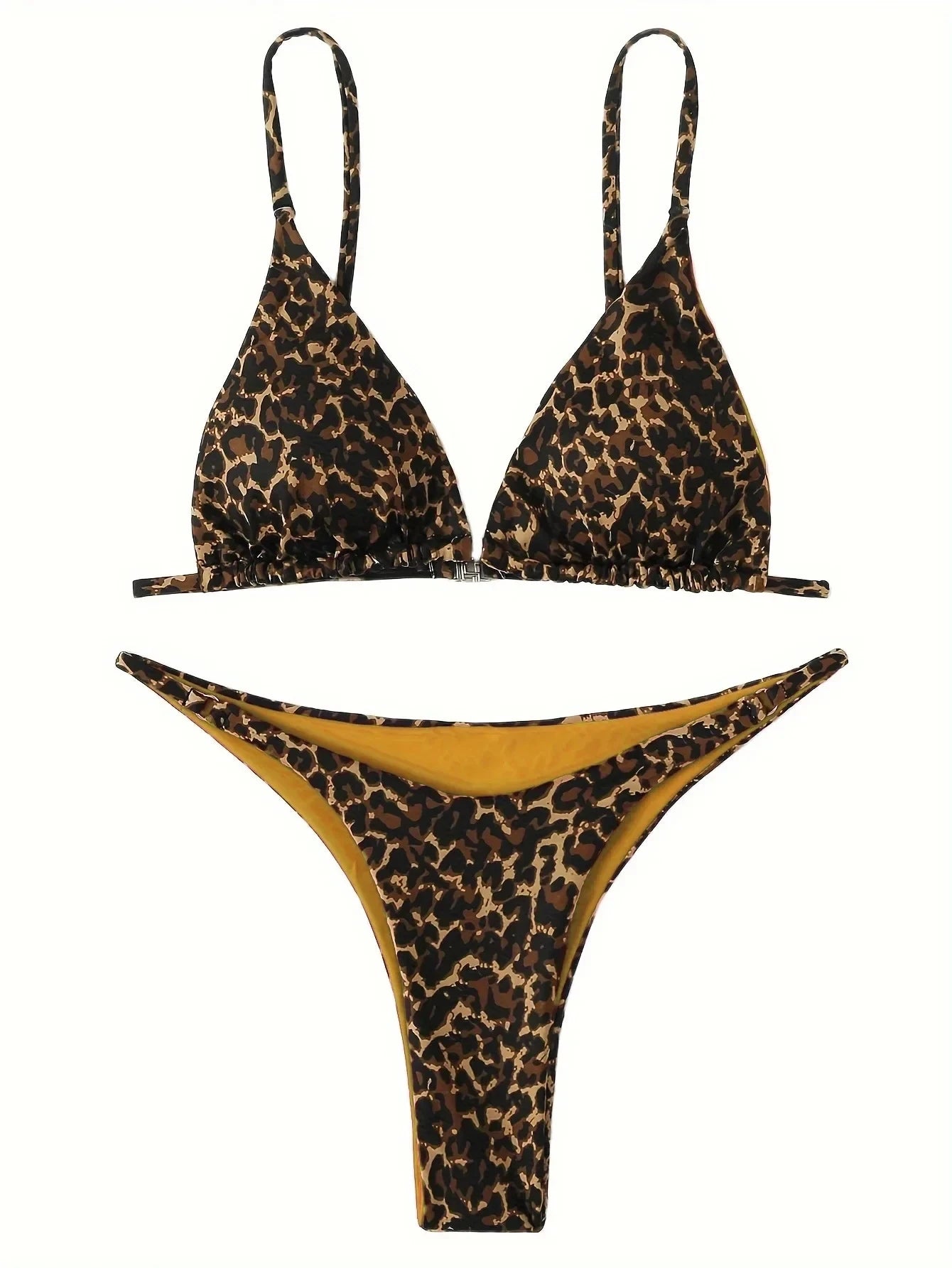 Sexy Leopard Bikini Suit Women Strap Push Up Swimsuit Three Points Bikini Set Low Waist Swimwear Women Summer Backless Beachwear