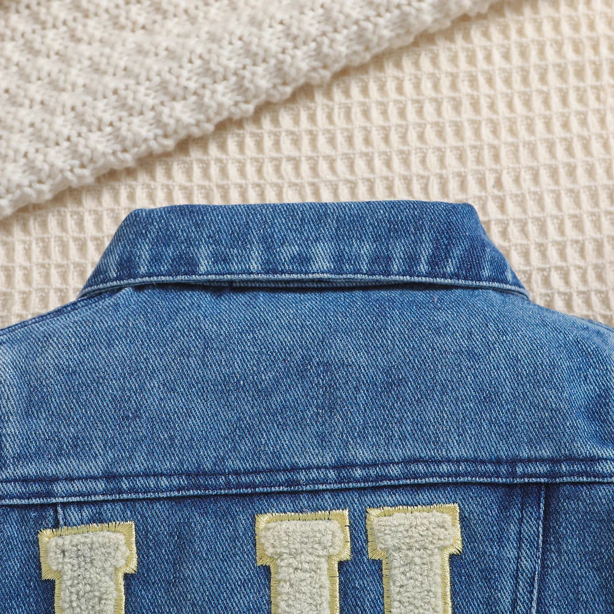 0-18M Toddler Infant Children Fashion Clothes Spring Autumn Baby Denim Jacket Casual Back Letter Embroidery Outerwear Kids Coat