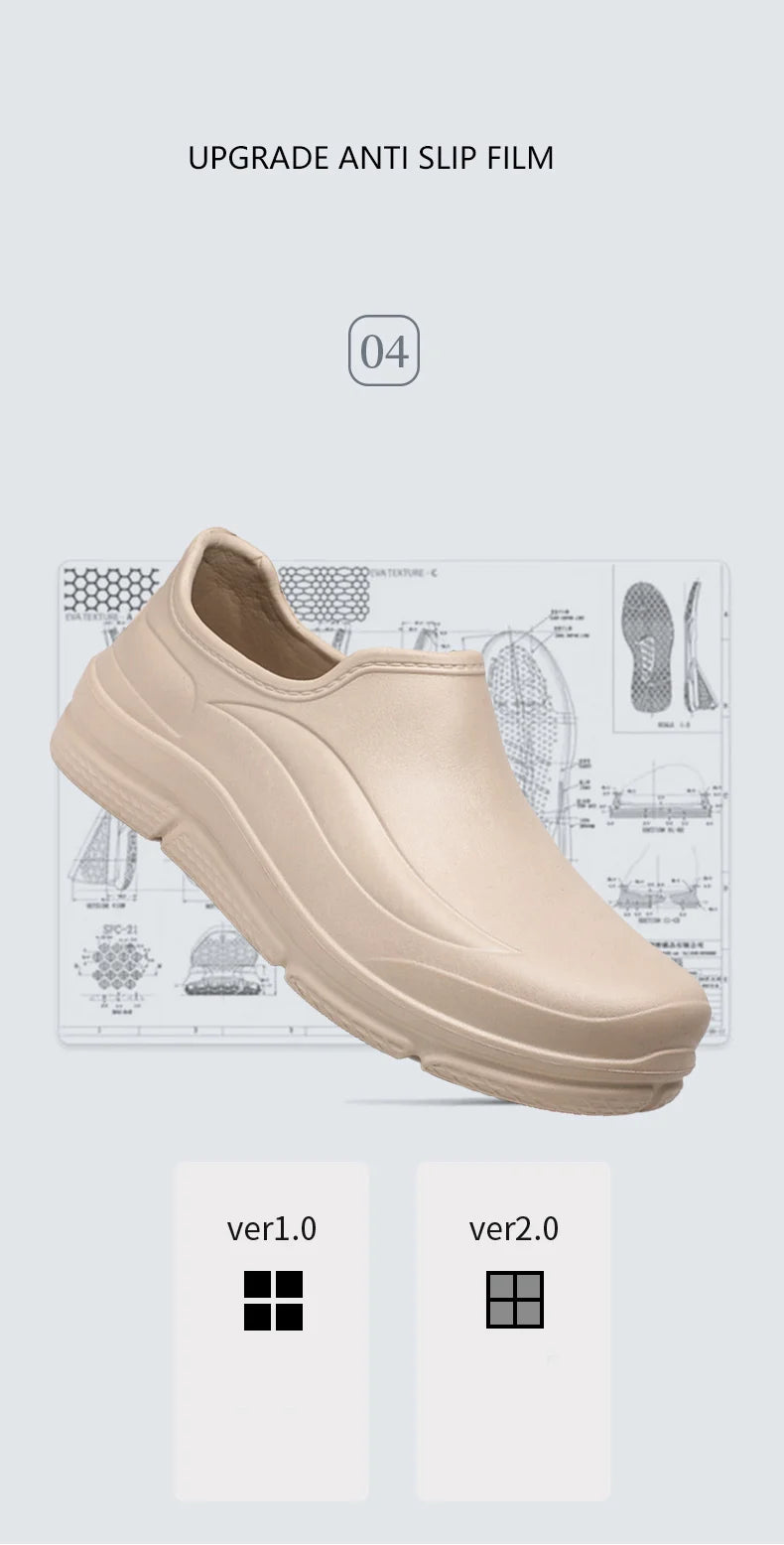 Summer Chef Shoes Anti Slip and Oil Proof Work Shoes Casual Lazy Slippers Soft Comfortable Beach Slippers Sandals Garden Shoes