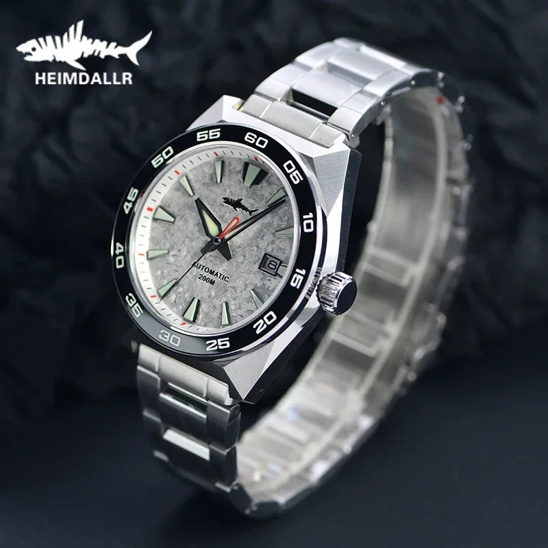 Heimdallr Monster Diver Watches NH35 Automatic Mechanical Frost Blue Dial Sapphire Crystal 200m Waterproof Luminous Men Watches