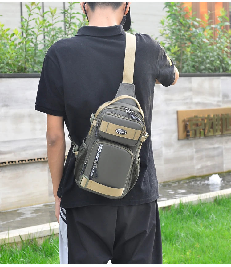 Large Capacity Men's Waist Packs Crossbody Bag High Quality Light Oxford Chest Pack Fashion Casual Men's Handbag Shoulder Bag