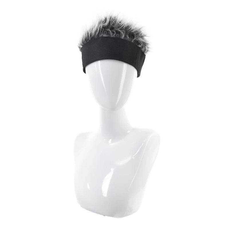 Men Short Hat Wig Synthetic Men's Hair Visor Sun Hats Spiked Hair Hip Hop Beanie Hat for Men Daily Wear Adjustable Hair Wig