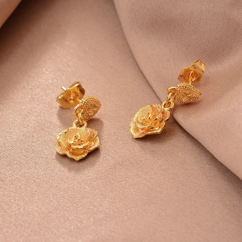 Ethiopian Gold Color Earrings For Woman African Fashion Wedding Bridal Party Wife Earrings Jewelry New