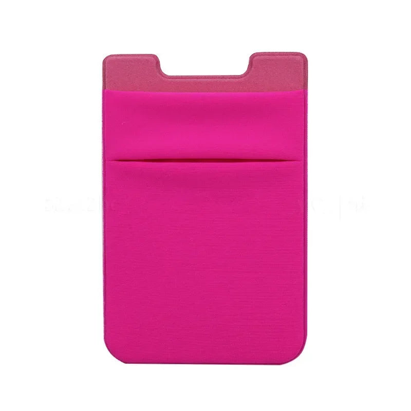 Women Men Fashion Elastic Cloth Cell Phone Card Holder Mobile Phone Wallet Case Credit ID Card Holder Adhesive Sticker Pocket