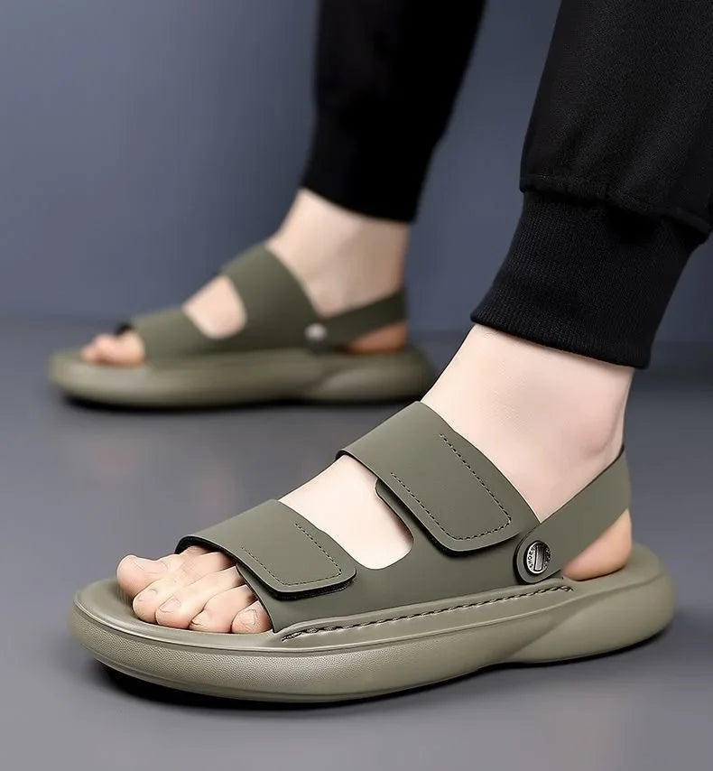 2026 New Men Sandals Casual Breathable Soft Sole Non-Slip Outdoor Fashion Beach Shoes Travel Slippers