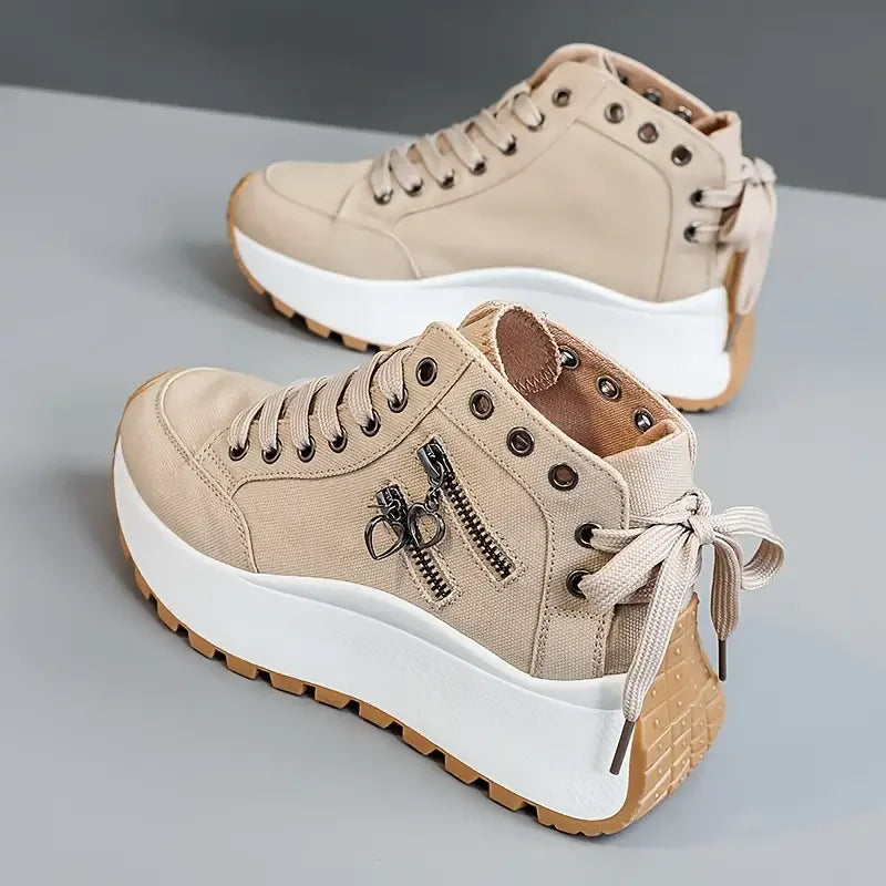 Designer Women Sneakers High Top Denim Canvas Shoes Female Girls Students Canvas Shoes for Women Lace Up Platform Sneakers