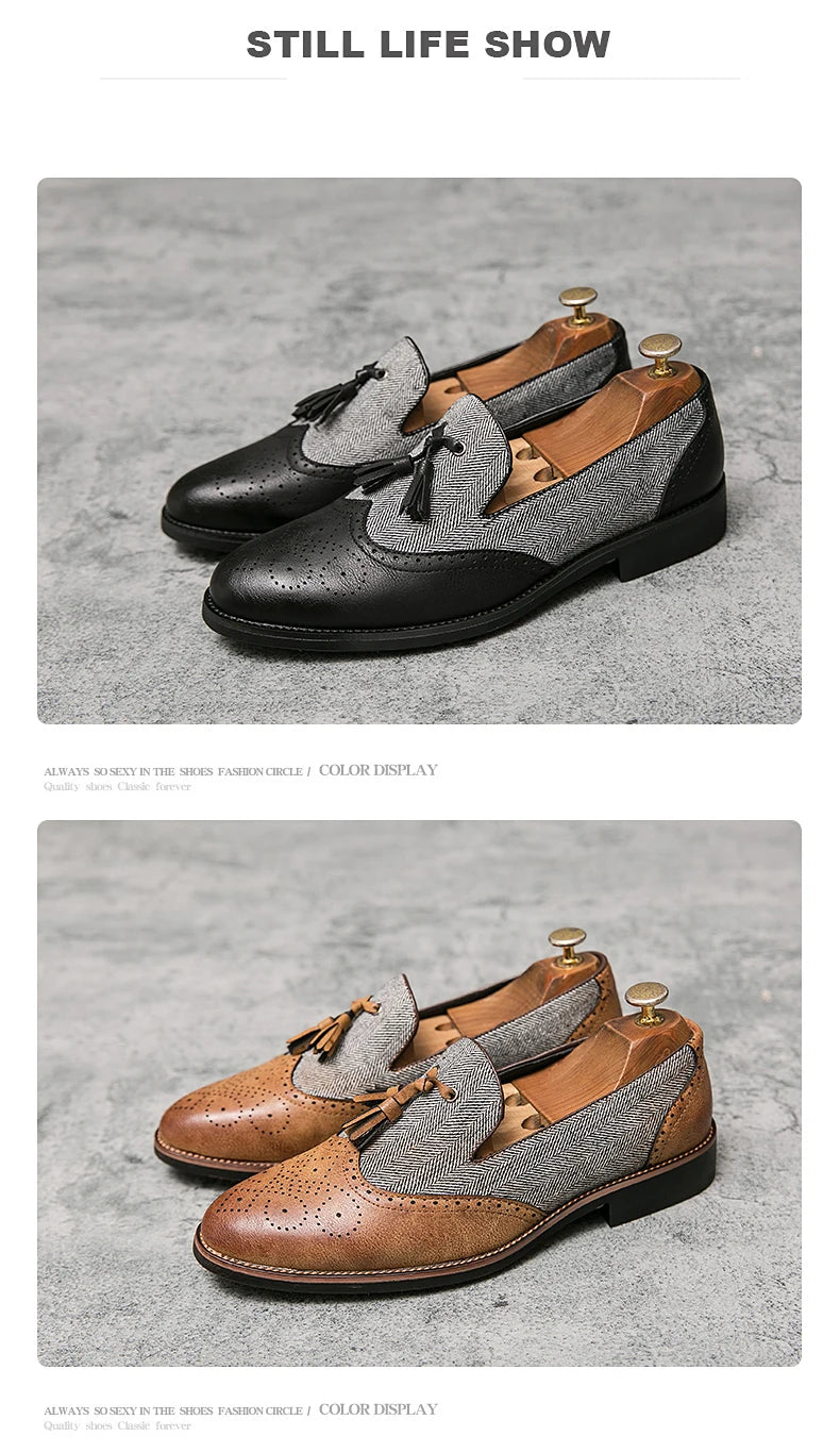 men leather shoes tassel loafers for men social shoe male classic shoes men elegant party moccasins mens fashion footwear