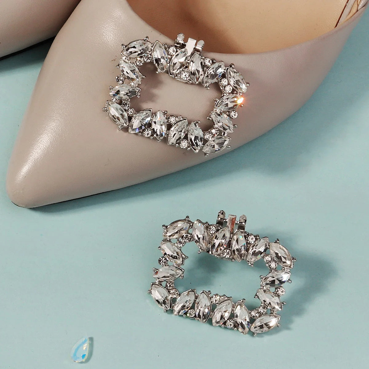 New Square Simple Women's Shoe Buckle Wedding High Heels Shoe Clip Bridal Gown Accessories Daily wear jewelry Holiday Gifts