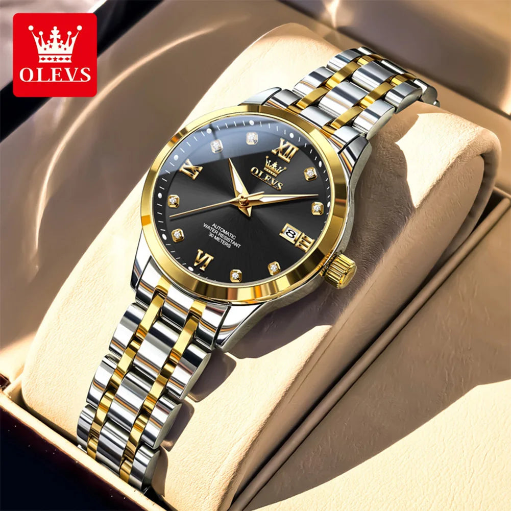 OLEVS 9946 Automatic Woman Watch Fashion Simplicity Ladies Watches Auto Date Waterproof Luminous Women's Mechanical Wristwatches