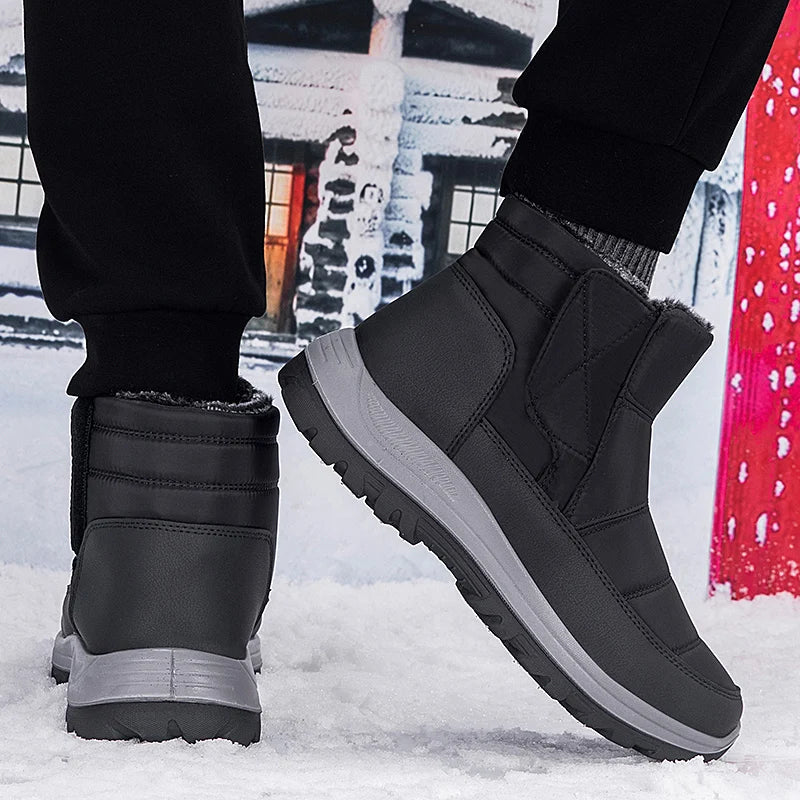 New Winter Men's Boots Snow Boots Thicken Warm Plush Waterproof Non-slip Outdoor Casual Ankle Boots Size 36-46 Men Cotton Shoes