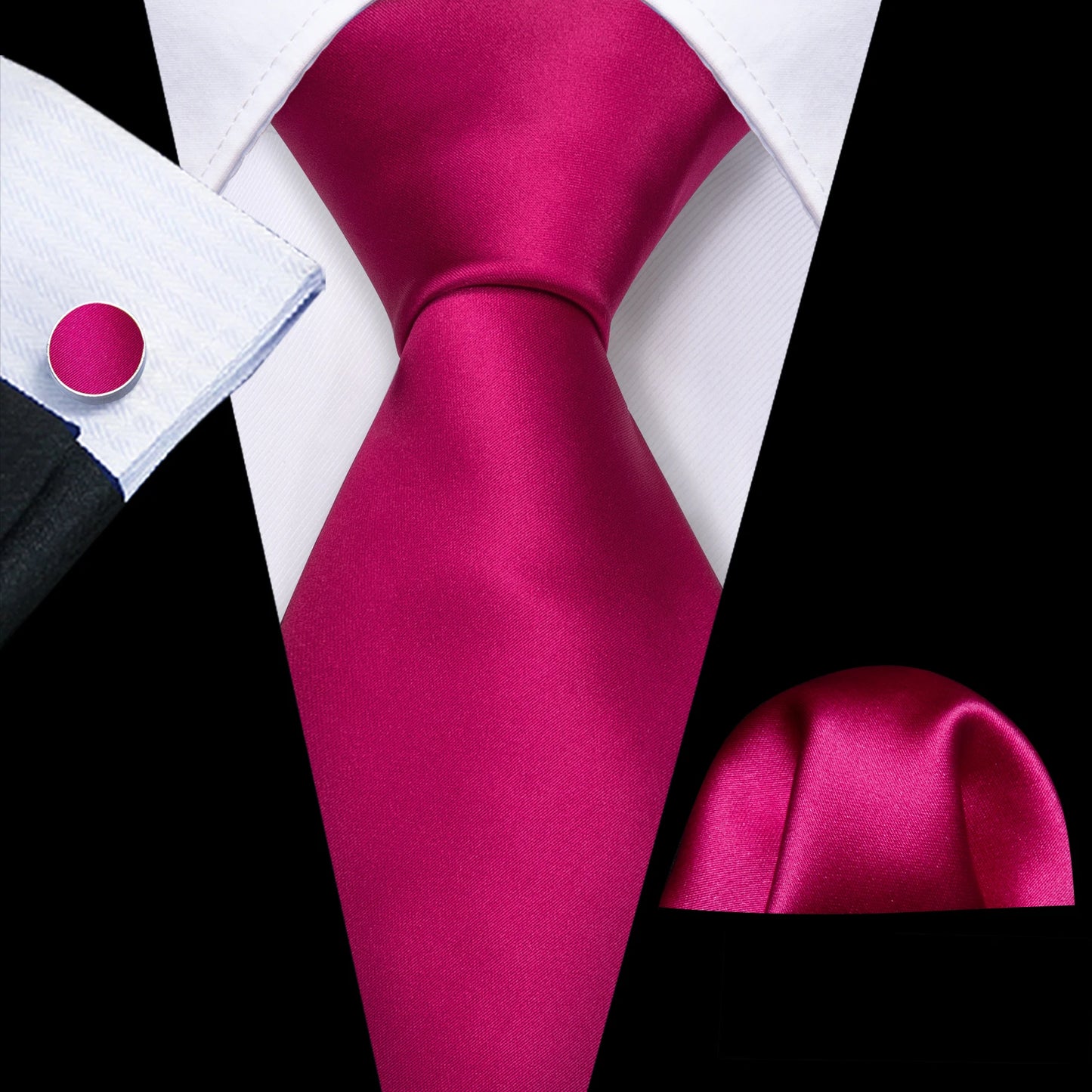 Exquisite Rust Red Silk Ties For Men Designer Pasiley High Quality Handkerchief Cufflinks Set Wedding Party Business Barry.Wang BAZAARHUBO