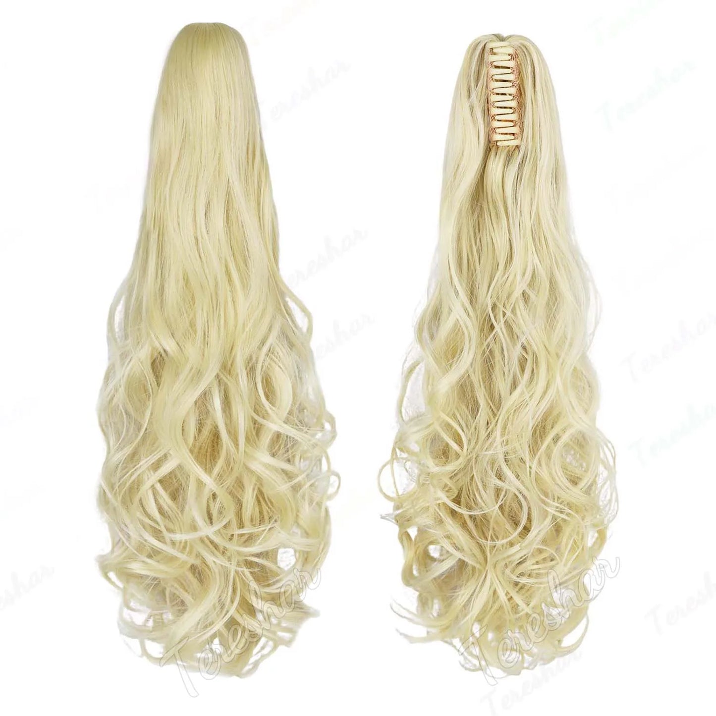 Tereshar Synthetic Ponytail Extension Claw Ponytail Extension Wavy Curly pony tails hair extensions Fake Hair Pieces for Women