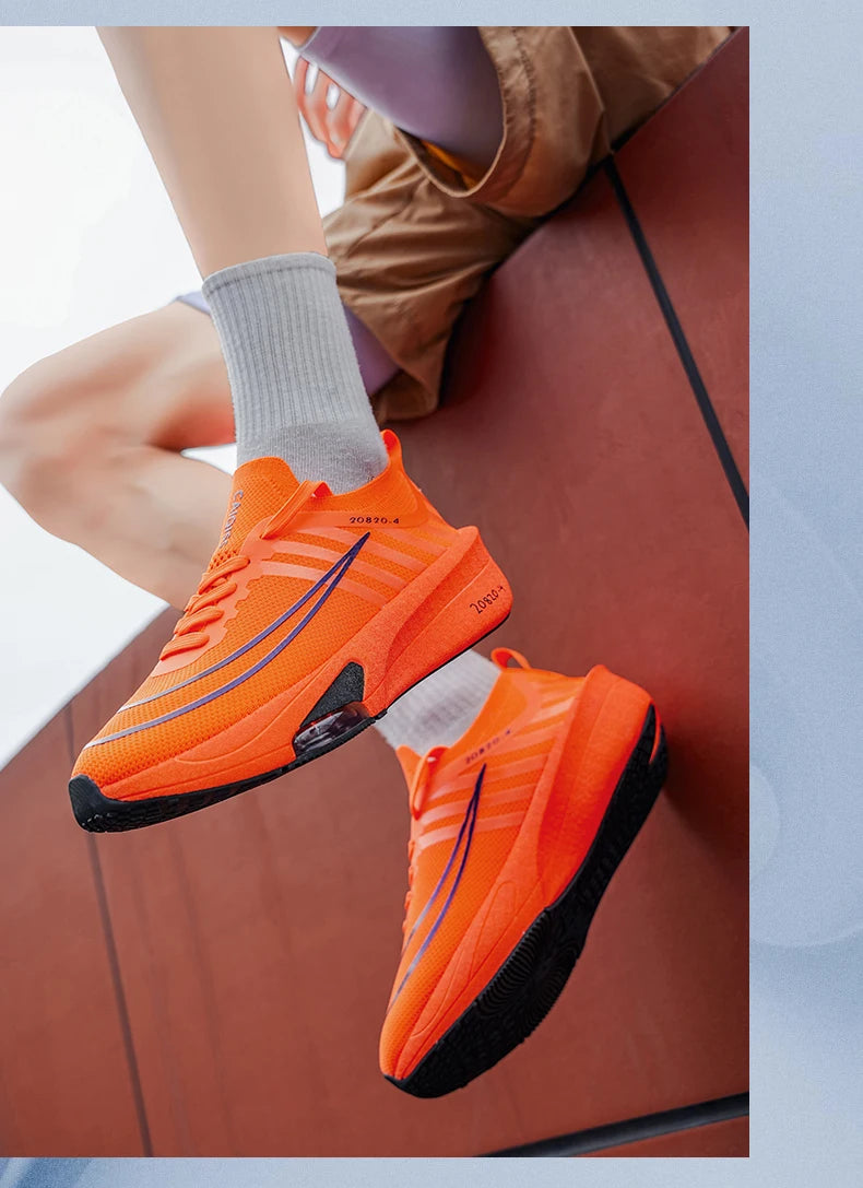Running Shoes Carbon Board Speciality Marathon Men Sports Breathable Lightweight Women's Comfortable Athletic Nonskid Sneakers
