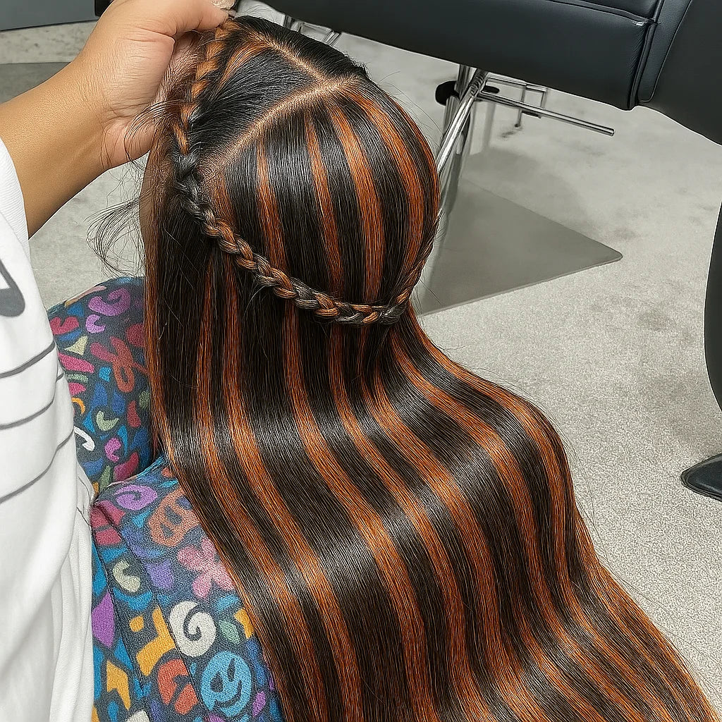 1B/30 Highlight Omber Brown Colored Wigs Human Hair 30 Inch High Density 13x4 Bone Straight Hd Lace Front Wig Human Hair On Sale