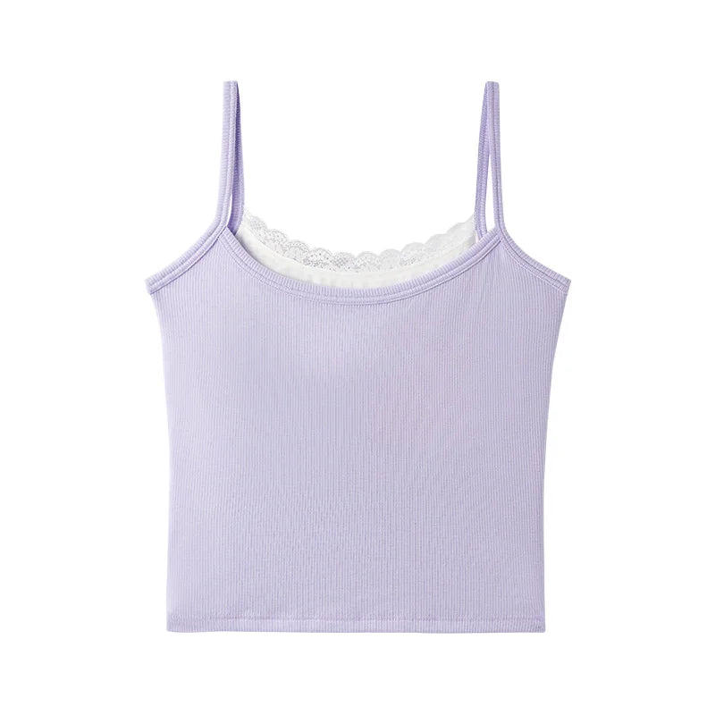 Semir Women Vest Lace Trim Neck Bow Decor Stylish Sweet Base Layer Home Wear Top 2026 Summer Wear