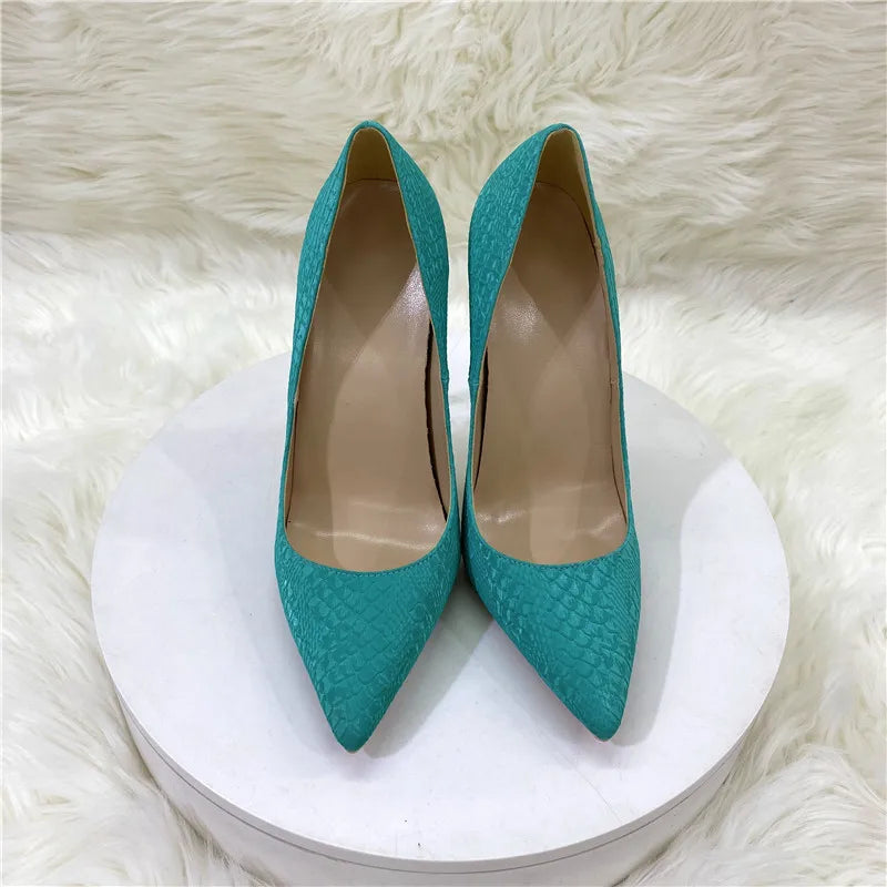 Snake Pattern Thin High Heels Women 8CM 10CM 12CM Elegant Shallow Mouth Party Dress Shoes Brand Lady Shoes Office Woman Pumps