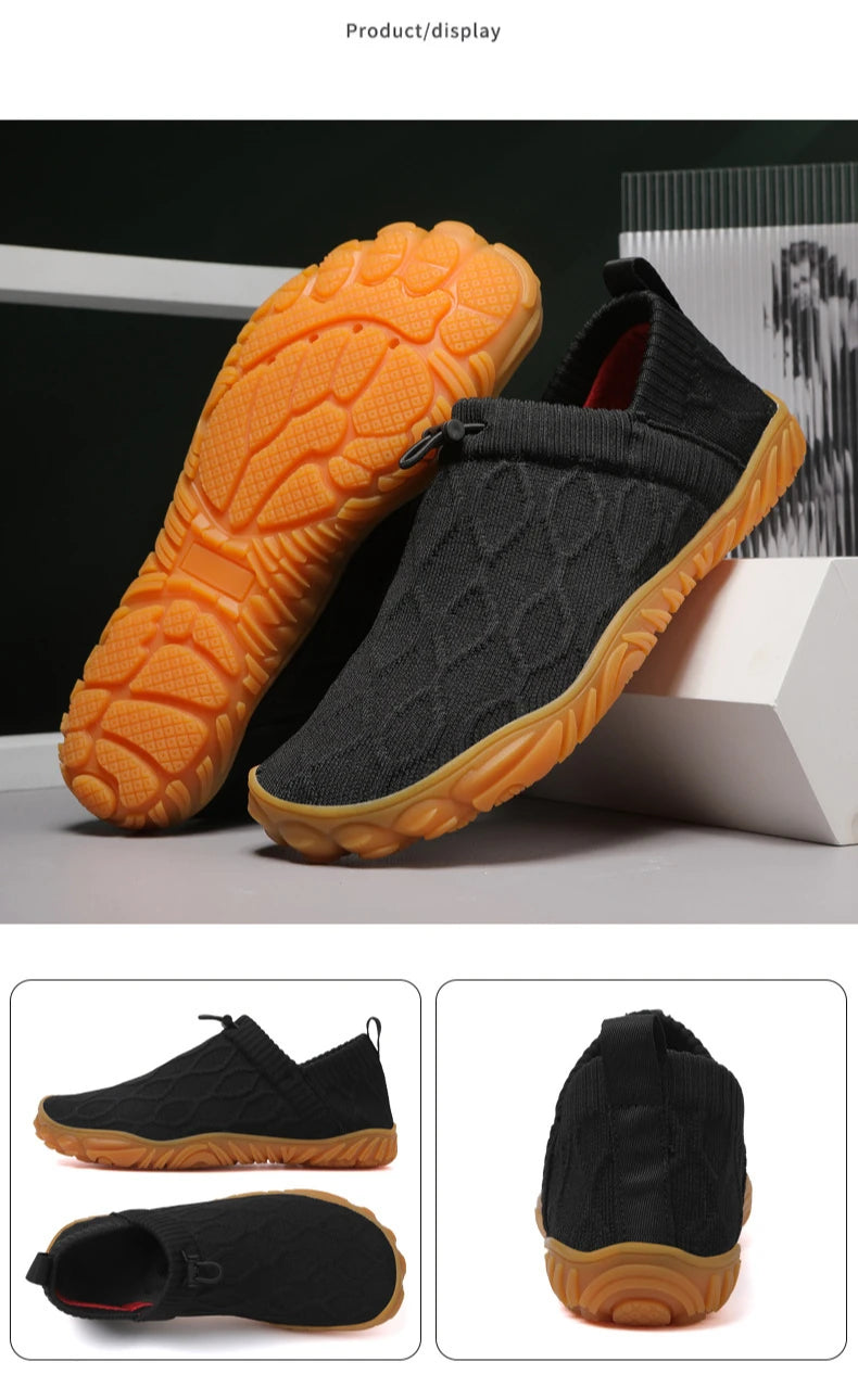 Minimalist Men's Barefoot Shoes Anti Slip Breathable Knitting Walking Shoes for Men Wear-resistant Lightweight Running Sneakers