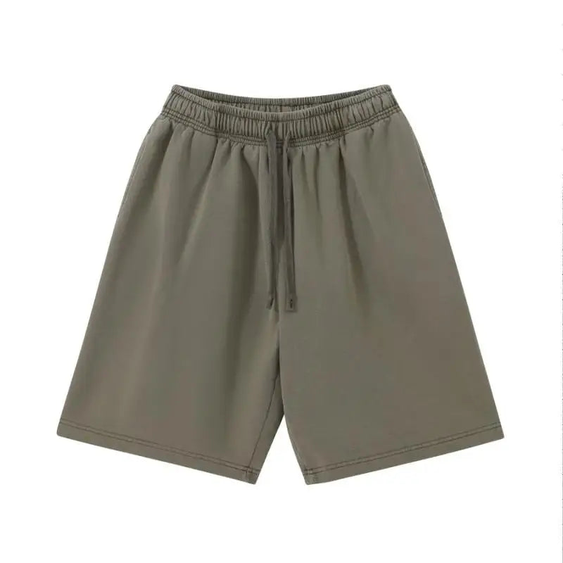 12 Colors 100% Cotton Men's and Women's Same Pull Rope High Waist Loose Fashion Casual Oversize Shorts sweatpants