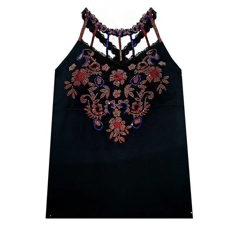 Sexy Summer Backless Tank Tops European Style Bright Diamond Camisole Vest For Women Sleeveless Suspender Bottom Shirt