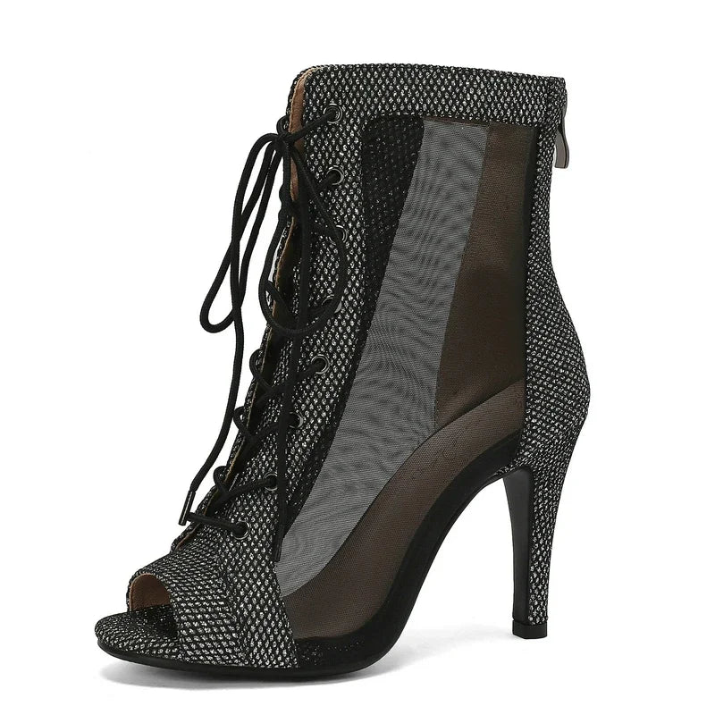 Women's Jazz Dance High Heels Shoes Black Sandals Sexy Party Stilettos Boots for Ballroom Jazz Dancing Heels Shoes Women Size 46