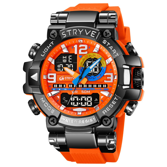 Fashion Stryve Watches S8025 Men's Cool Colorful Sports Digital Watches Fashion Designer Dual Movement Men's Wrist Watch