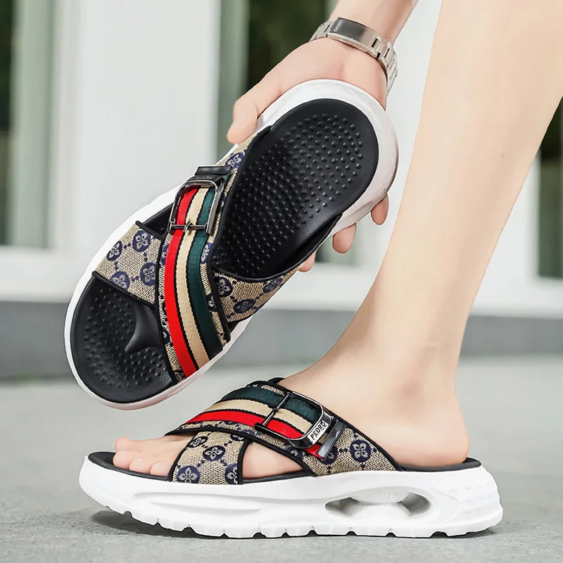Lightweight Casual Sandals For Men Neat Minimalist Cut Breathable Summer Shoes Soft Sole Footwear For Walking And Commuting