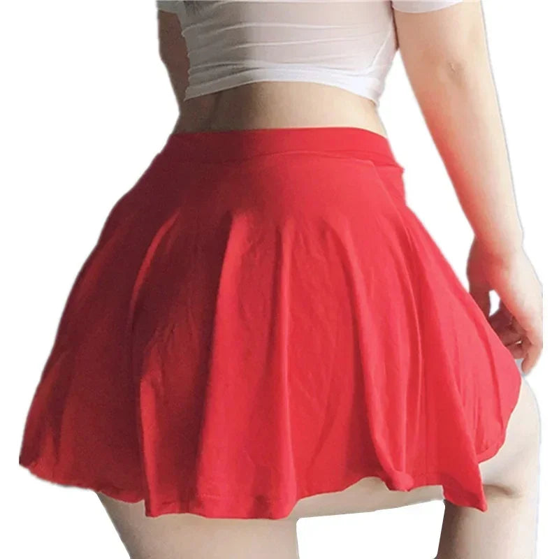 Fashion Korean Style Mini Skirt Girls Womens See Through High Waist Black A Line Short Pleated Skirts Christmas Street Club Wear