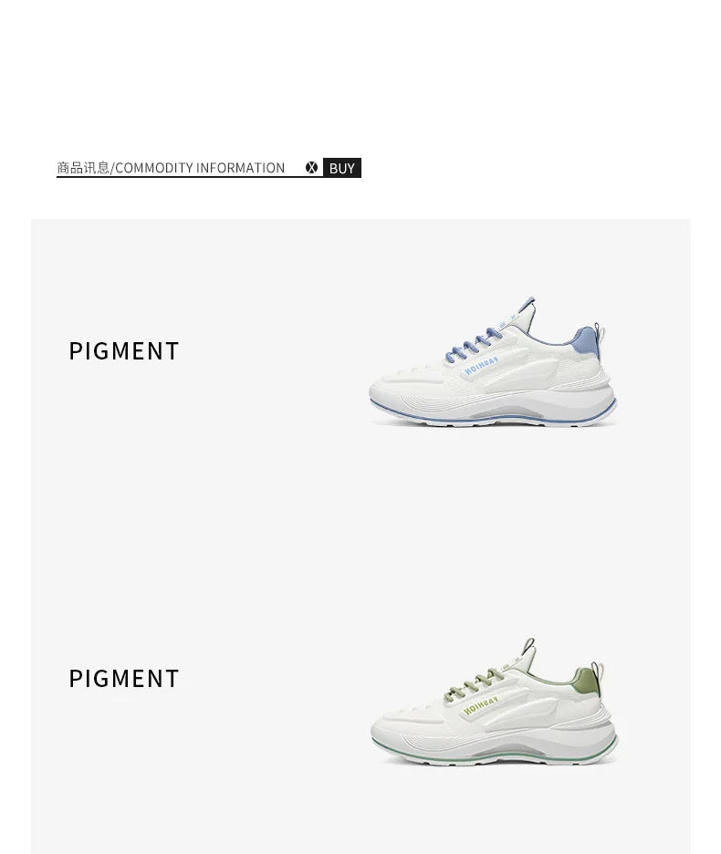 Summer 2026 Men's Thick Sole Sneakers Breathable Casual Running Shoes Streetwear Lightweight Trendy Footwear