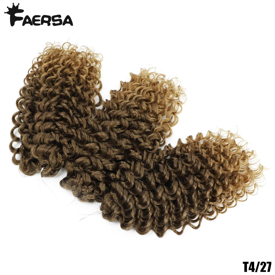 Wavy Strands Crochet Braid Hair14 18 &22inch Synthetic Ombre Wavy Curls Afro Curls Hair For Women Low Tempreture Deep Wave