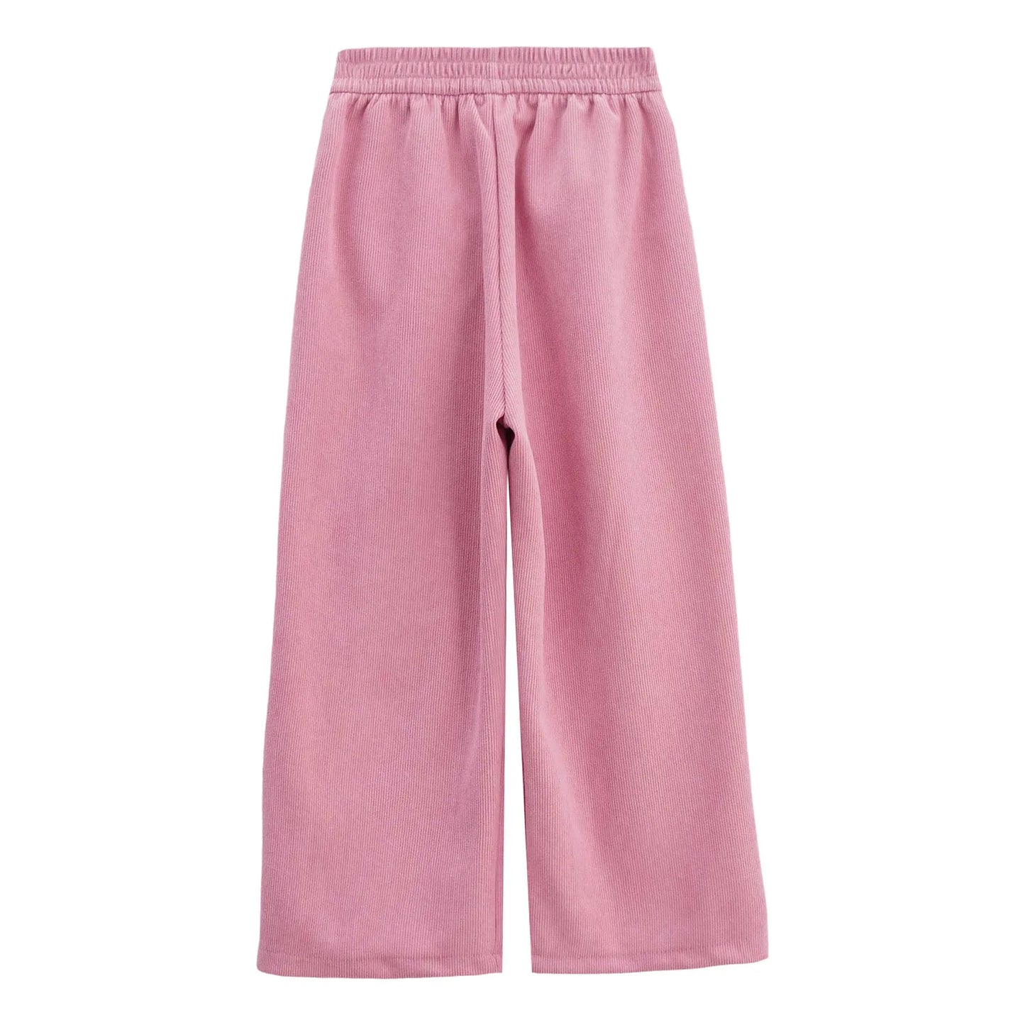 Kids Girls High Waist Corduroy Trousers Retro Straight Causal Full Length Wide Leg Pants with Pockets Fashion Baggy Sweatpants