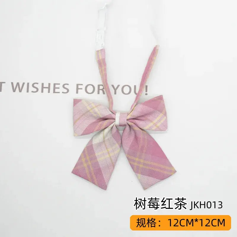 Trendy JK Ties Bowtie Women College Student Collar Neckwear Daily Shirt Accessories Cotton Plaid Bowknot Lolita Girls Lazy-tie