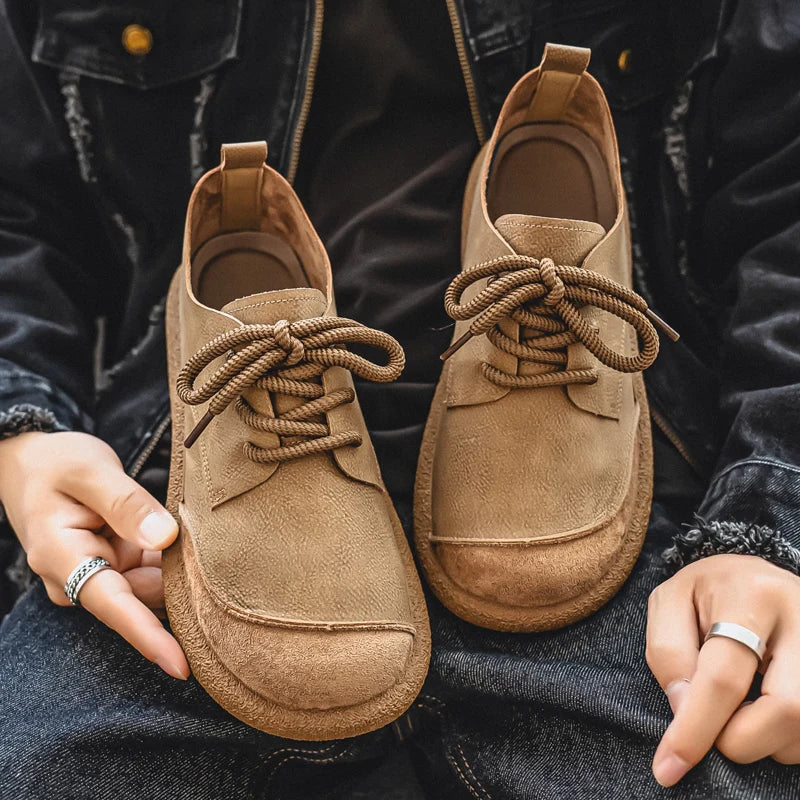 Luxury Brand Men's Casual Shoes Fashion Handmade Walking Shoes Lightweight Leisure Footwear Outdoor Sneakers Leather Work Shoes