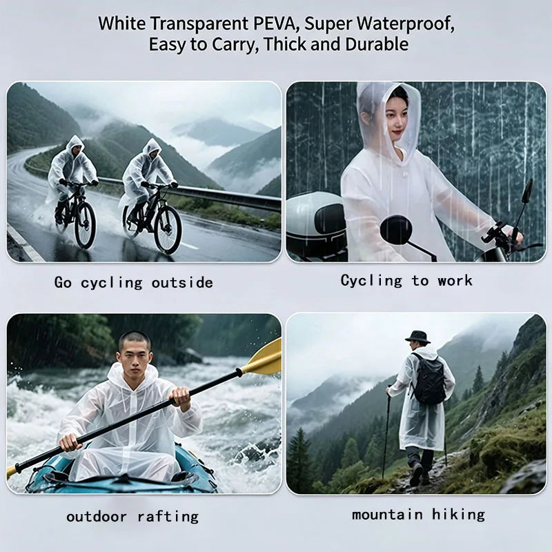 Hooded Raincoat for Men and Women, Travel, Camping, Fishing, Portable Waterproof Raincoat (Comes with Shoe Cover and Shoe Brush)
