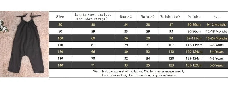 New Fashion Kids Baby Girls Strap Cotton Romper Toddler Sling Jumpsuit Harem Trousers Lace Up Sport Casual Loose Summer Clothes