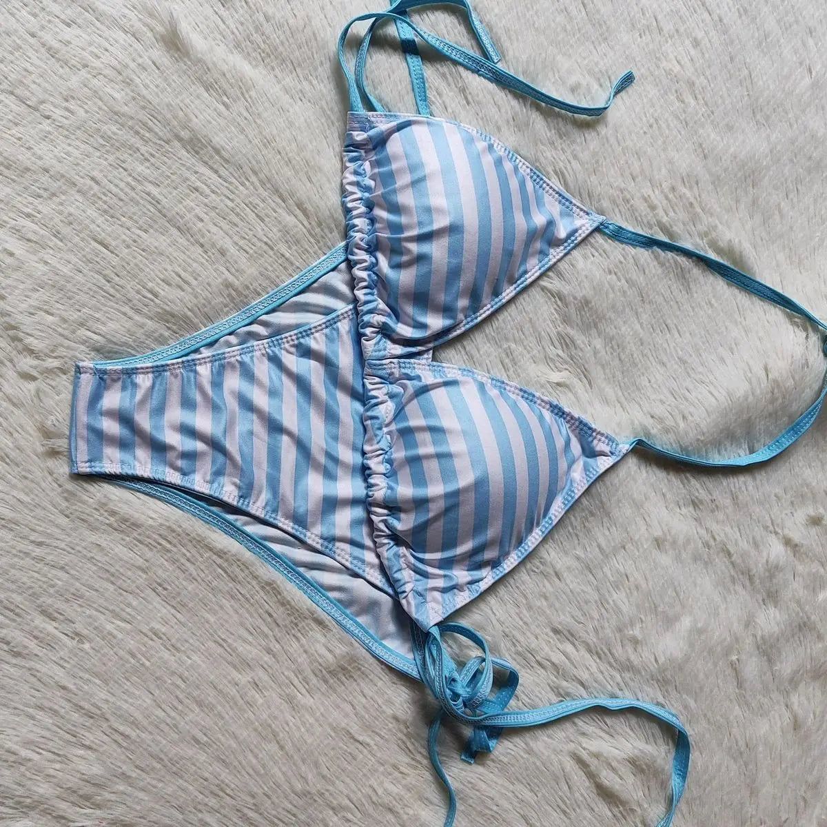 Sweet Bikini Mujer Micro Beach Wear Bikini Swimsuits Two-piece Women Triangle Swimwear Stripe Bathing Suit Women Clothing 2026