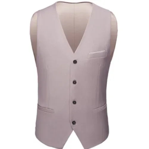 M-6XL Luxurious Fashion High-end Solid Color Men's Official Business Casual Suit Vest Groom Wedding Dress Party Male Waist Coat