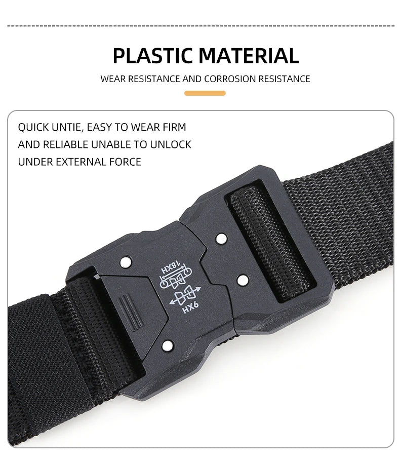 Plastics Tactical Belt Quick Release Outdoor Belt Soft Real Nylon Sports Accessories Men And Women Black Belt BAZAARHUBO