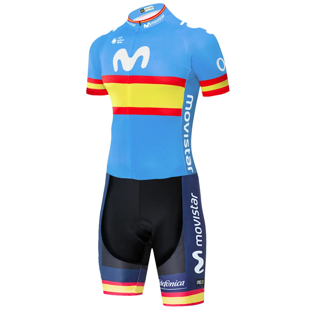 Movistar triathlon suit men Maillot Jumpsuit Road Racing Skinsuit Bike Jersey Sports Wear shorts cycling maillot cyclisme homme