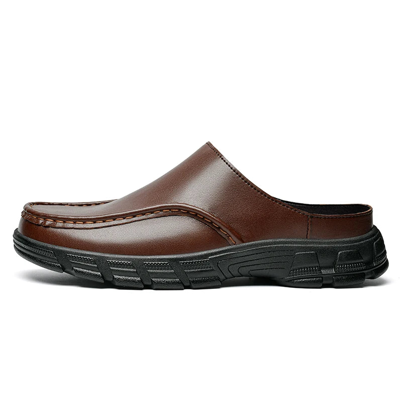 Half Shoes For Men Leather Latest Design 2025 Luxury Designer Italian Summer Casual Shoes Slip-ons