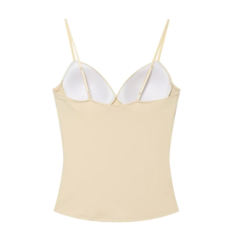 MUJER Sexy Corset Top Women Backless Bra Crop Top Woman Tanks & Camis Slip Tops for Women Sleeveless Bustier Tops Women Camisole