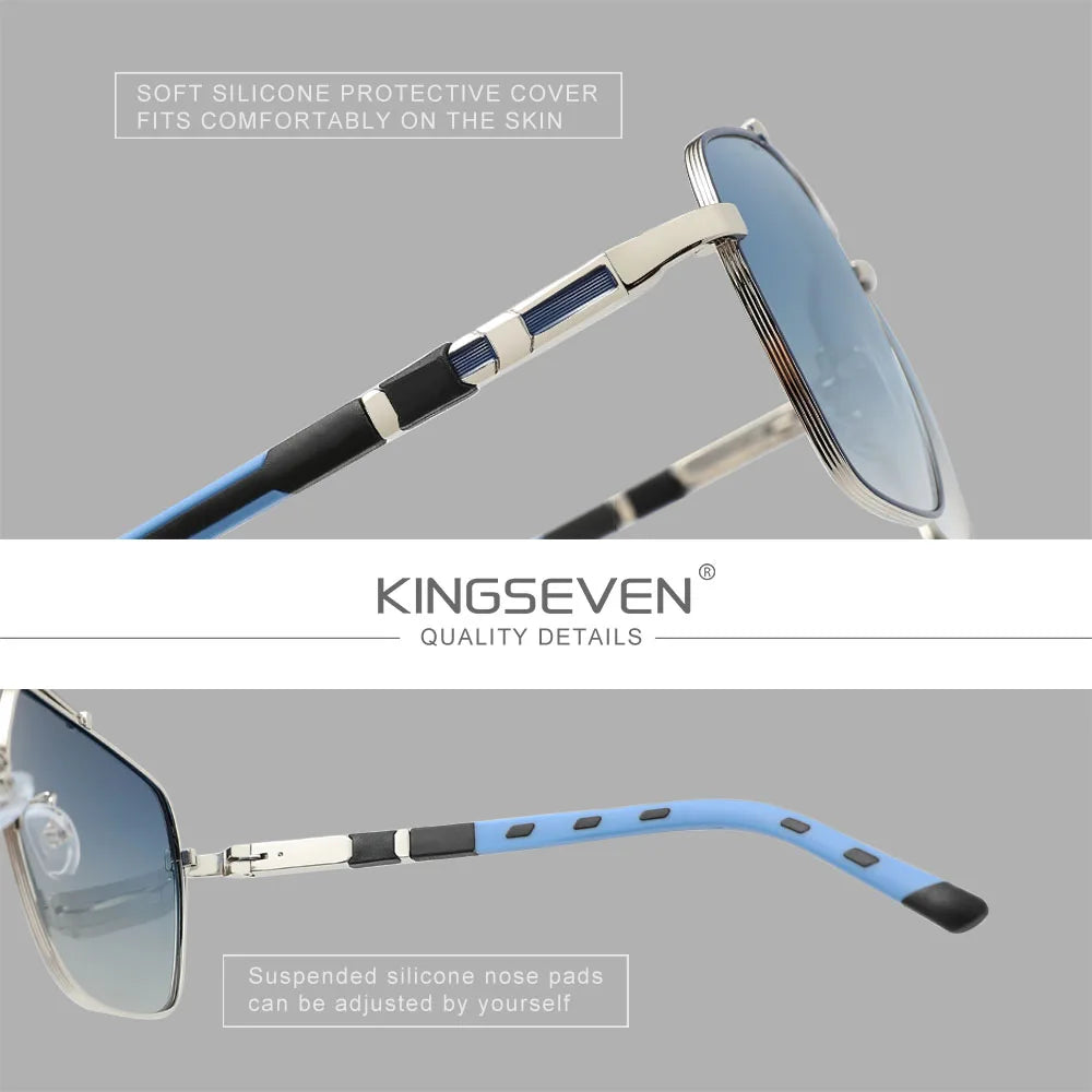 KINGSEVEN Classic Men Sunglasses Pilot Polarized UV400 Aluminum Frame Women Driving Glasses BAZAARHUBO