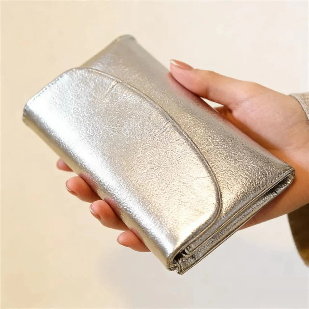 Short Genuine Leather Wallet Women RFID Card Holder Purse Ladies Mini Soft Real Cow Leather Clutch