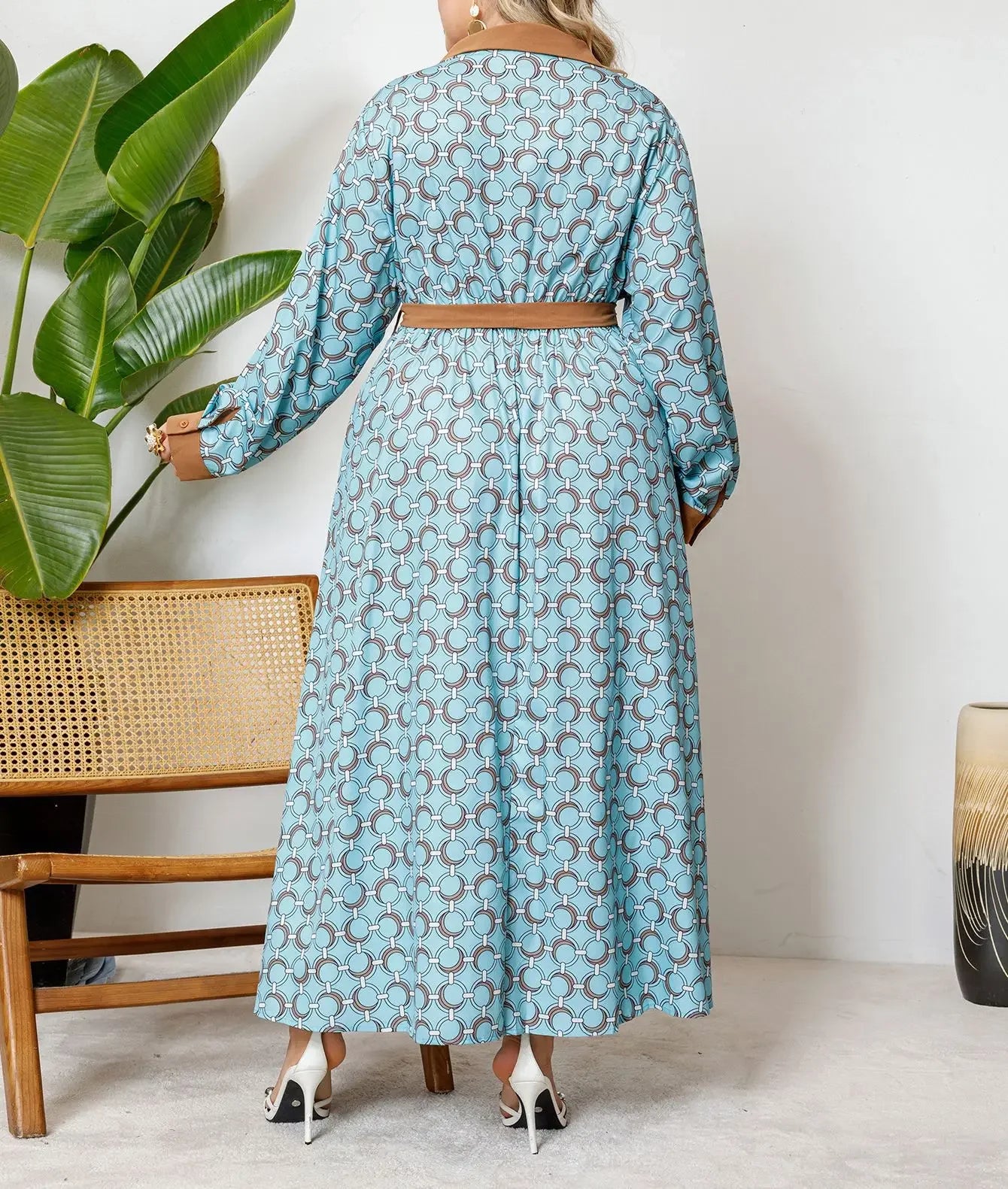 African Dresses For Women Elegant Spring Autumn Long Sleeve Dashiki Maxi Dress Ladies Traditional African Clothing Fairy Dreaes
